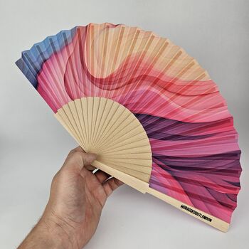 Handheld Painted Desert Folding Fan, 3 of 3