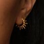 18k Gold Plated Hammered Sun Hoop Earrings, thumbnail 3 of 7