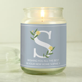 Floral Initial French Vanilla Jar Candle, 3 of 5