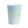 Mint Ombre Gold Foiled Hooray Party Paper Cups, thumbnail 2 of 3