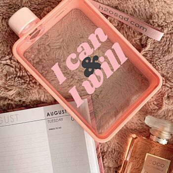 'I Can And I Will' Quote Flat Water Bottle, 3 of 7