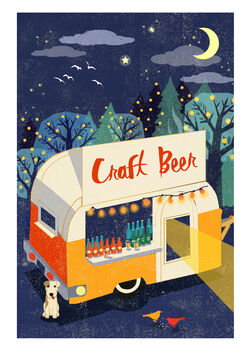 Outdoors Craft Beer Real Ale Caravan Blank Card, 4 of 4