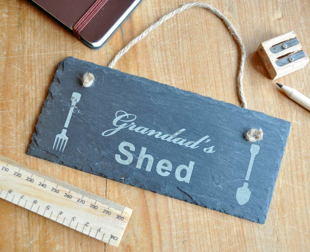 personalised shed slate sign by sweet pea design | notonthehighstreet.com