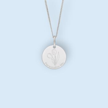Personalised Tulip Necklace In Sterling Silver, 5 of 12