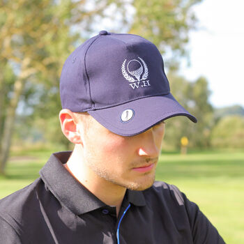 Personalised Golf Wreath Mens Cap With Golf Ball Marker, 6 of 9