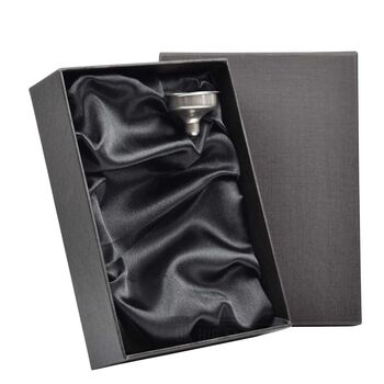 Personalised Black 6oz Hip Flask Wedding Favour Gift Set, 5 of 7