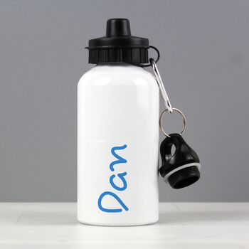 Personalised Blue Name Water Bottle, 2 of 3