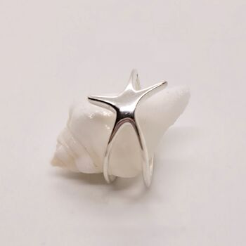 Silver Starfish Wrap Ring, 3 of 10