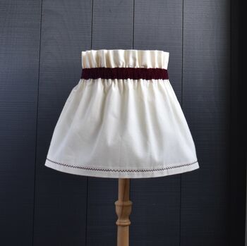 Dolly Cream Scrunchie Lampshade With Velvet Trim, 3 of 6