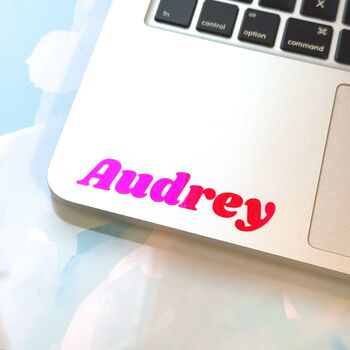 Personalised Fluorescent Name Sticker For Laptops And Phones, 4 of 8