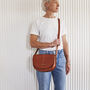 Luxury Leather Saddle Shoulder Bag With Optional Personalisation, thumbnail 1 of 4