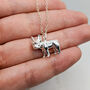 Solid Sterling Silver French Bulldog Necklace, thumbnail 1 of 3