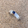 Sapphire September Birthstone Ring In Textured Sterling Silver And 9ct Gold, thumbnail 8 of 11