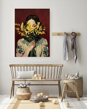 Female Flower Portrait Painting Art Print, 3 of 4