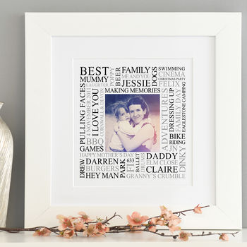 Personalised Mummy And Me Memories Photo Word Art, 9 of 11