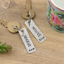 10th Anniversary Numerals Pair Of Personalised Keyrings, thumbnail 4 of 6