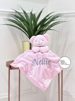 Personalised Name Teddy Bear Comforter Blanket Soft Toy, 2 of 2