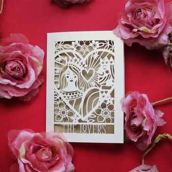 The Lovers Tarot Inspired Paper Cut Card, 5 of 9