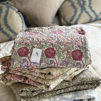 Summer Cotton Quilt Assorted Floral Designs | Scandi Living | Two Sizes, 5 of 11