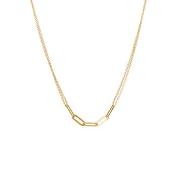 Sterling Silver Gold Plated Paperclip Necklace, 3 of 5