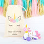 Personalised Cotton Bag And Unicorn Pull Along Toy, thumbnail 1 of 6