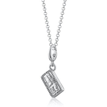 Sterling Silver Malted Milk Biscuit Charm Necklace, 2 of 6