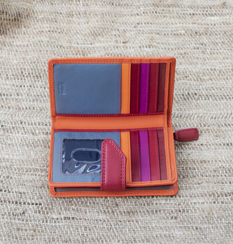 Woman's Personalised Orange Leather Wallet, 5 of 12