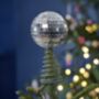 Silver Disco Ball Christmas Tree Topper, thumbnail 1 of 3