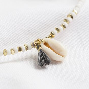 Beaded Shell Charm Necklace, 4 of 10