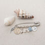 Beach Theme Wedding Bridal Charm Gift | Something Old, New, Borrowed, Blue | Aquamarine Stones | Engraved Wedding Gift For Bride To Be, thumbnail 4 of 9