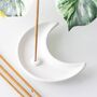 Ceramic Crescent Moon Incense Stick Holder White, thumbnail 1 of 2
