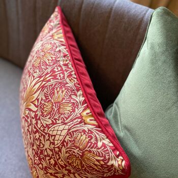 Red Snakeshead William Morris 13' X 18' Cushion Cover, 3 of 5