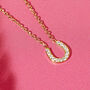 Stainless Steel Dainty Horseshoe Necklace, thumbnail 4 of 11