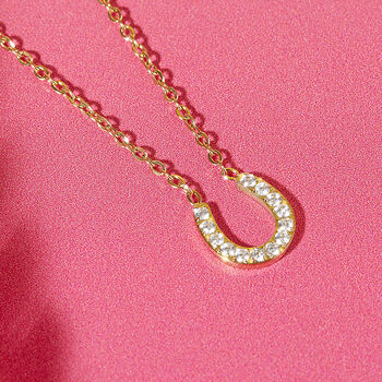 Stainless Steel Dainty Horseshoe Necklace, 4 of 11
