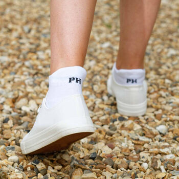 Organic White And Polka White Men's Trainer Socks, 3 of 8