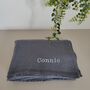Personalised Pure Cashmere Dark Grey Throw Home Blanket, thumbnail 1 of 6