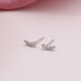 Sterling Silver Crystal Cluster Earrings Studs, thumbnail 2 of 3