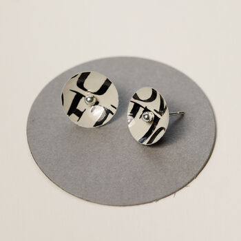 Printed Black, White Or Silver Earrings, 4 of 7