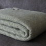 Green And Grey Woven Wool Throw, thumbnail 3 of 5
