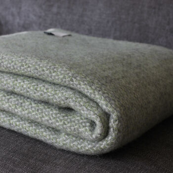 Green And Grey Woven Wool Throw, 3 of 5