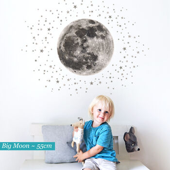 Moon And Stars Fabric Wall Sticker, 5 of 6