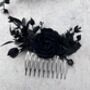 Black Gothic Flower Hair Comb, thumbnail 1 of 4