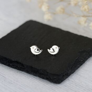 Sterling Silver Love Bird Stud Earrings, 2 of 6
