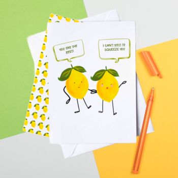 Personalised Funny Lemon Couple Valentine's Day Card, 2 of 6