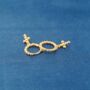 Gold Beaded Cross Hoop Earrings, thumbnail 4 of 7