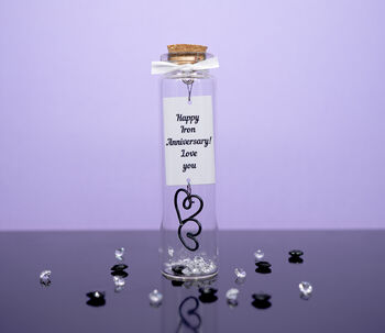 Personalised 6th Iron Hearts Anniversary Small Photo Keepsake Gift, 2 of 2