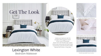 Lexington White Two Line Sateen Bed Linen, 9 of 12