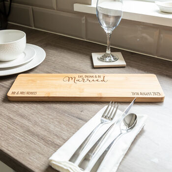 Personalised Eat Drink And Be Married Serving Board, 3 of 5