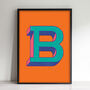 Letter B Print Alphabet Initial Colourful Art Print, thumbnail 2 of 3