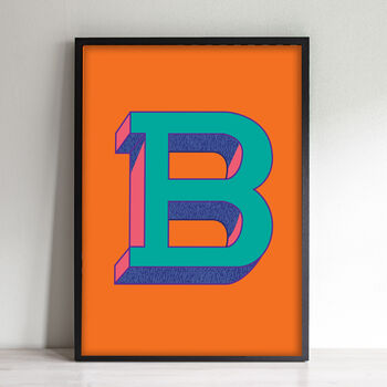 Letter B Print Alphabet Initial Colourful Art Print, 2 of 3
